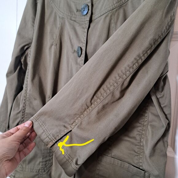 J Jill Jacket Size 14 Lightweight Stretch Olive Green Elevated Casual Chic - Picture 8 of 8